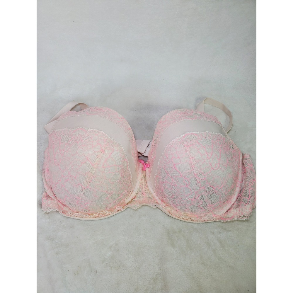 Adore Me Pink Floral Lace Overlay Fairy Contour Bra Underwire Full Coverage 46DD